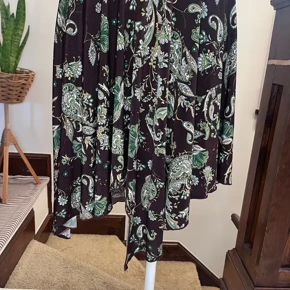 Speechless Y2K Ruched Halter Dress Asymmetrical Hem Size S Forest Fairy Babydoll - Picture 7 of 10